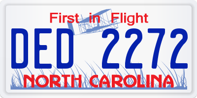 NC license plate DED2272