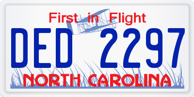 NC license plate DED2297