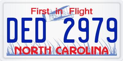 NC license plate DED2979