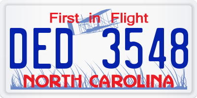 NC license plate DED3548