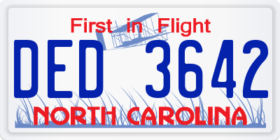 NC license plate DED3642