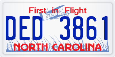 NC license plate DED3861