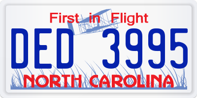 NC license plate DED3995