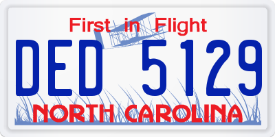 NC license plate DED5129