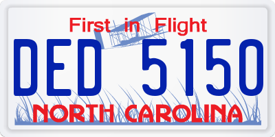 NC license plate DED5150