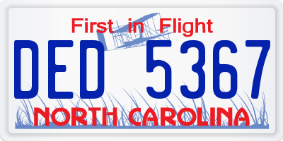 NC license plate DED5367