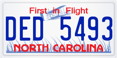 NC license plate DED5493