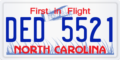 NC license plate DED5521