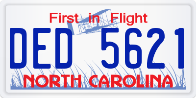 NC license plate DED5621