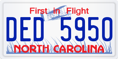 NC license plate DED5950