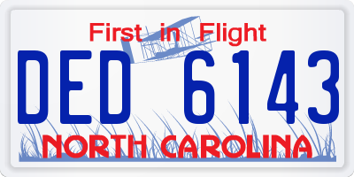 NC license plate DED6143