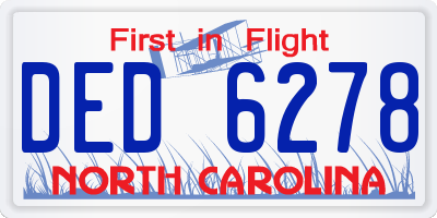 NC license plate DED6278