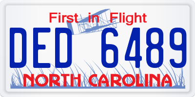 NC license plate DED6489