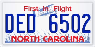 NC license plate DED6502