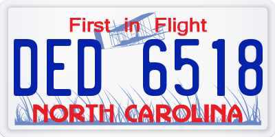 NC license plate DED6518