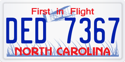 NC license plate DED7367