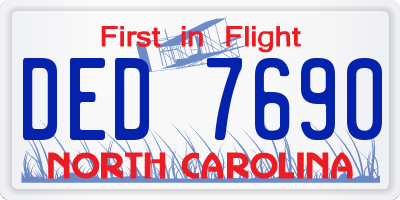 NC license plate DED7690