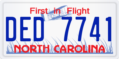 NC license plate DED7741