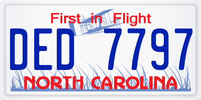 NC license plate DED7797