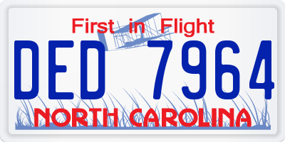 NC license plate DED7964