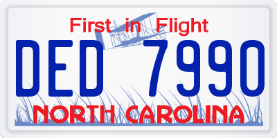 NC license plate DED7990