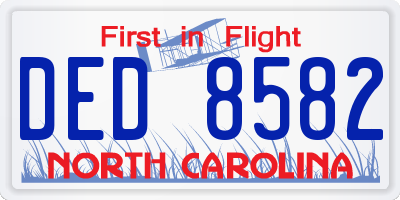 NC license plate DED8582