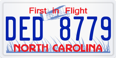 NC license plate DED8779