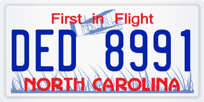 NC license plate DED8991