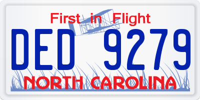 NC license plate DED9279