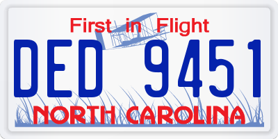 NC license plate DED9451