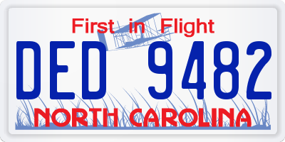NC license plate DED9482