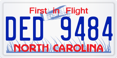 NC license plate DED9484