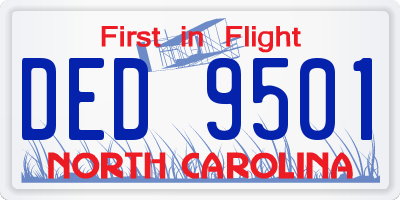 NC license plate DED9501