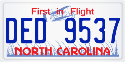 NC license plate DED9537