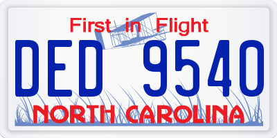 NC license plate DED9540