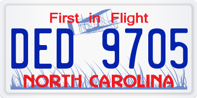 NC license plate DED9705