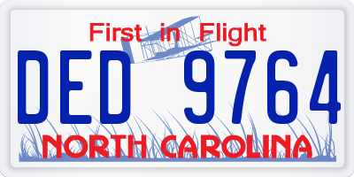 NC license plate DED9764