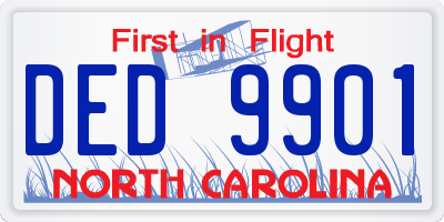 NC license plate DED9901