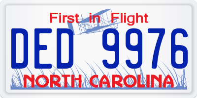 NC license plate DED9976