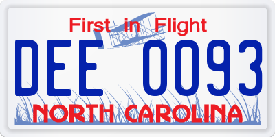 NC license plate DEE0093