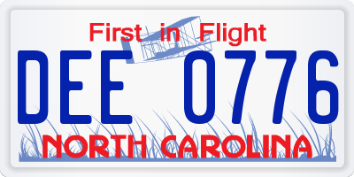 NC license plate DEE0776