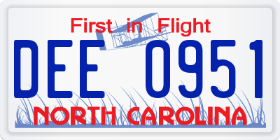 NC license plate DEE0951