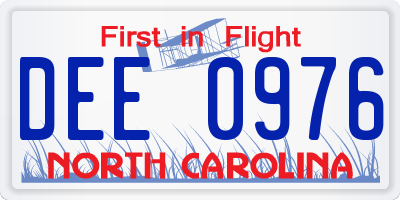 NC license plate DEE0976