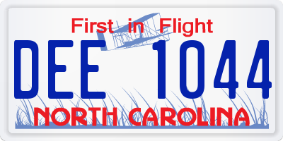 NC license plate DEE1044