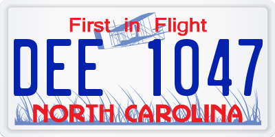 NC license plate DEE1047