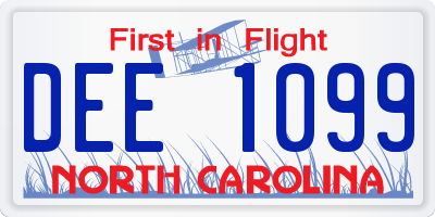 NC license plate DEE1099