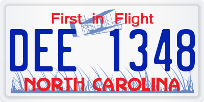 NC license plate DEE1348