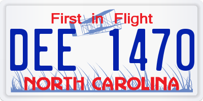 NC license plate DEE1470