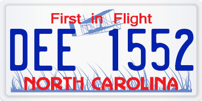NC license plate DEE1552