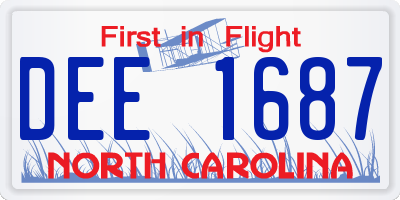 NC license plate DEE1687